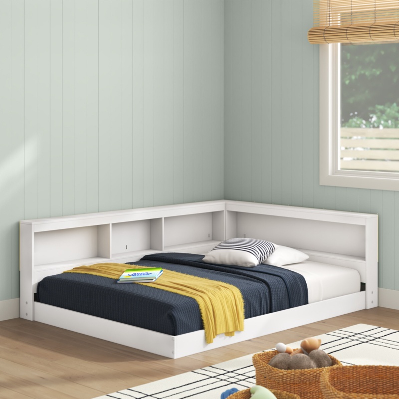 Hittle Platforms Bed with Bookcase by Latitude Run®