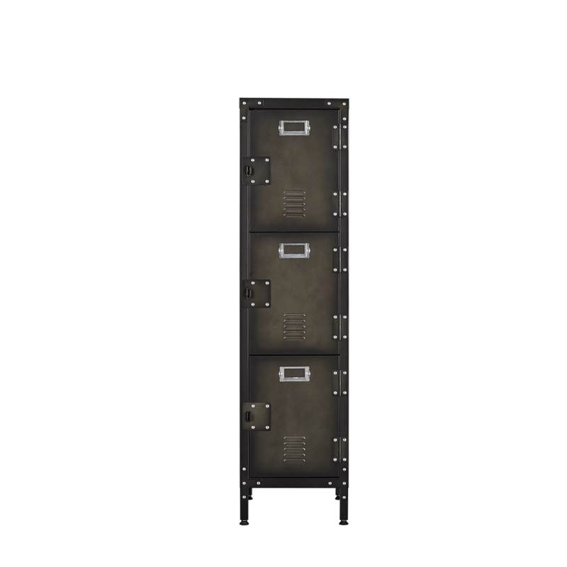 Retro Three-Door Metal Storage Cabinet