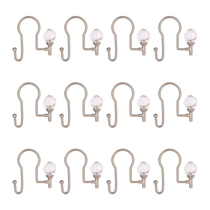 Double Shower Curtain Hooks Set of 12