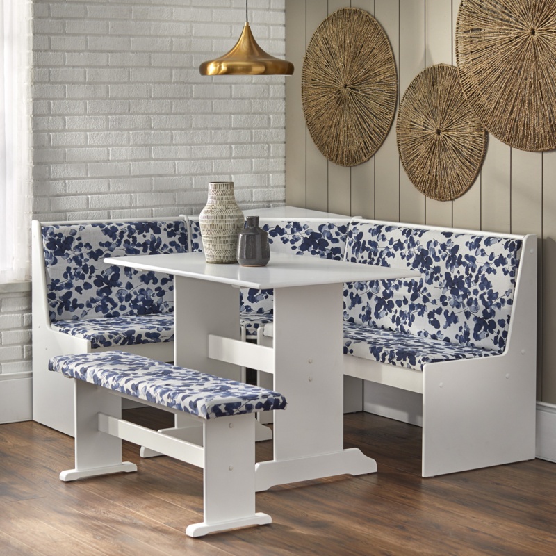 Hollenberg 5 - Person Pine Solid Wood Breakfast Nook Dining Set