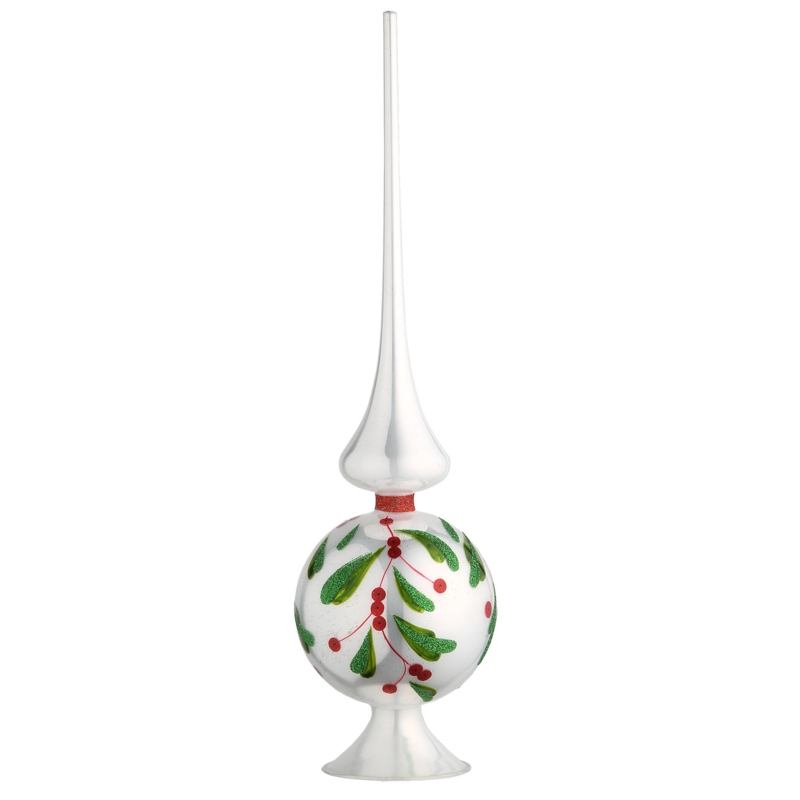 Blown Glass Christmas Tree Top Ornament