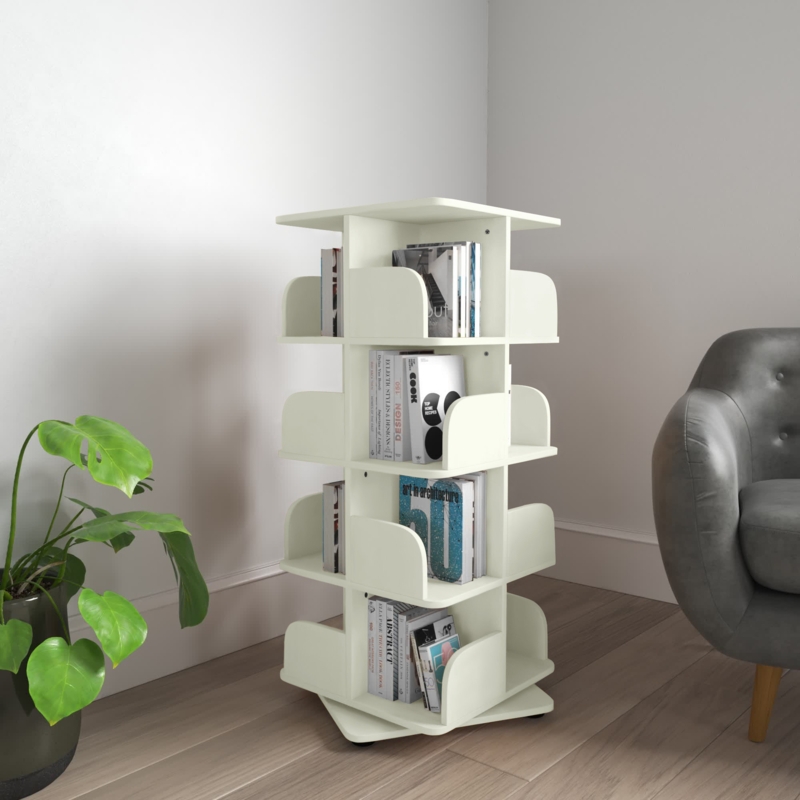 Revolving Three-Tier Bookcase