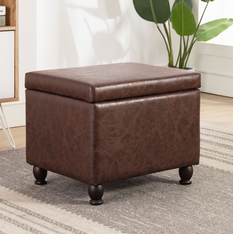 Hovhannes Vegan Leather Storage Ottoman
