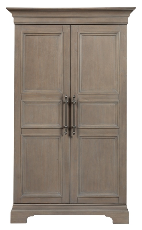 Distressed Wooden Bar Cabinet with Hide-A-Bar™