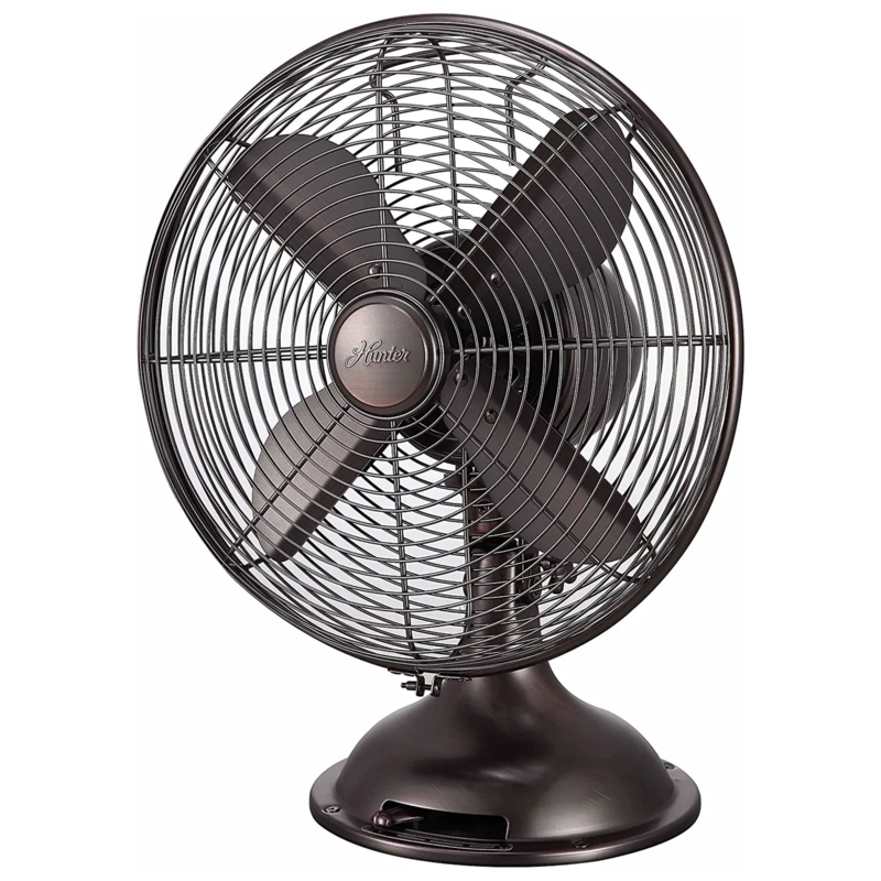 12 Inch All Metal Retro Oscillating Table Fan