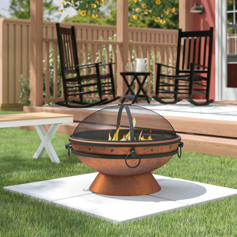 Steel Wood Burning Fire Pit with Accessories