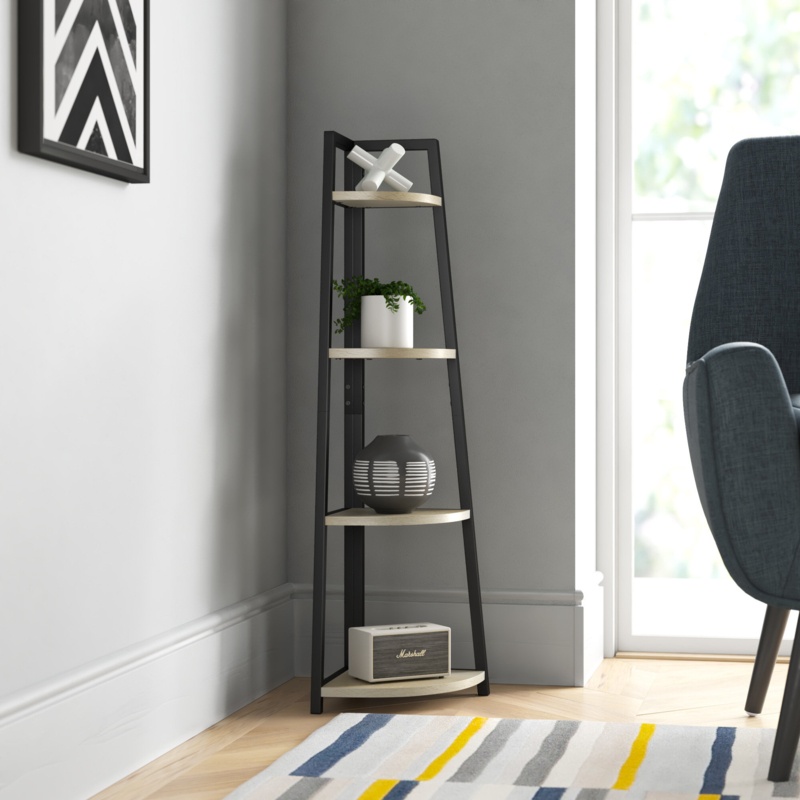 Iliomar 45'' H Steel Corner Bookcase