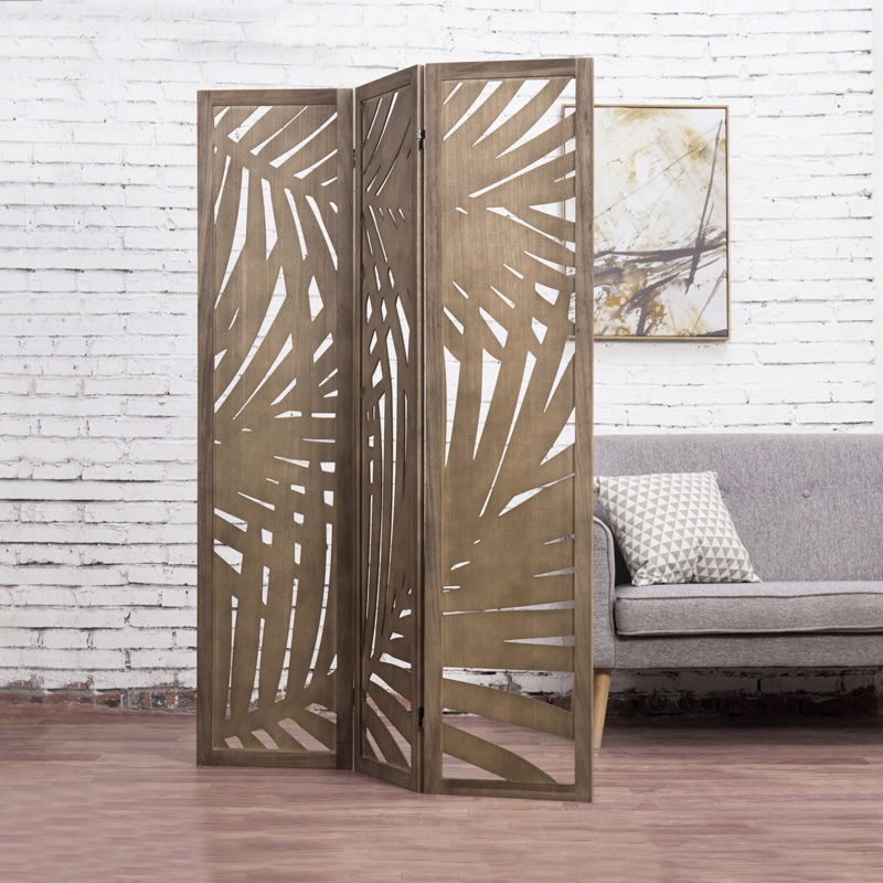 Imogene 48.03'' W x 67'' H 3 - Panel Solid Wood Folding Room Divider