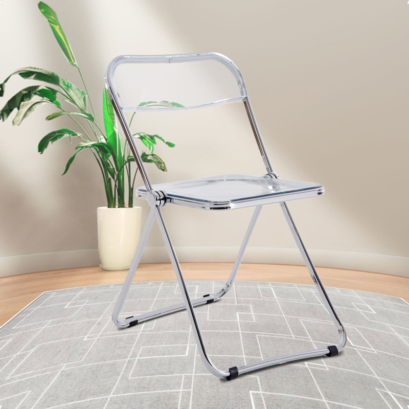 Foldable Transparent Metal Frame Chair