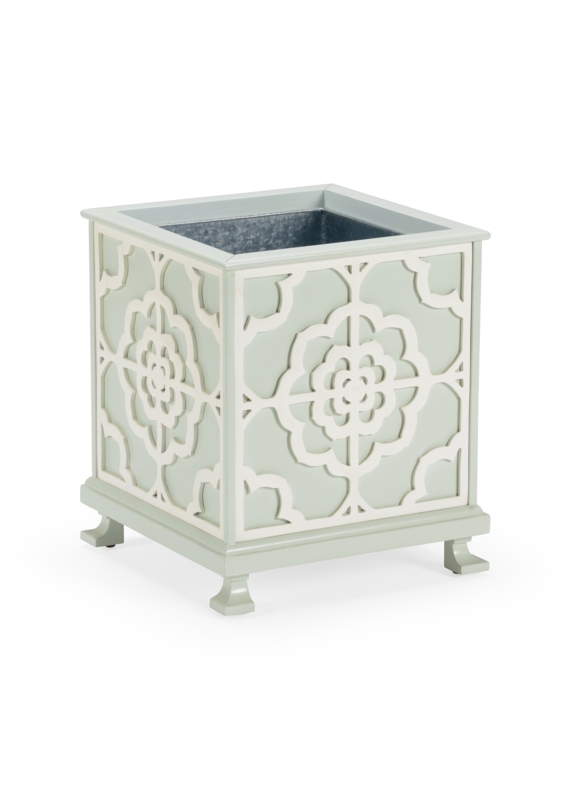 Geometric Floral Trellis Planter