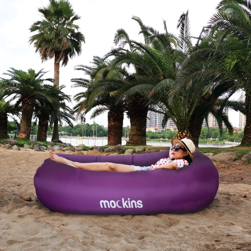 Inflatable Lounger with Storage Pockets