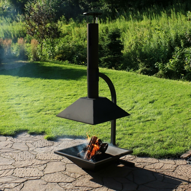 Iolo 82'' H Steel Wood Burning Outdoor Chiminea