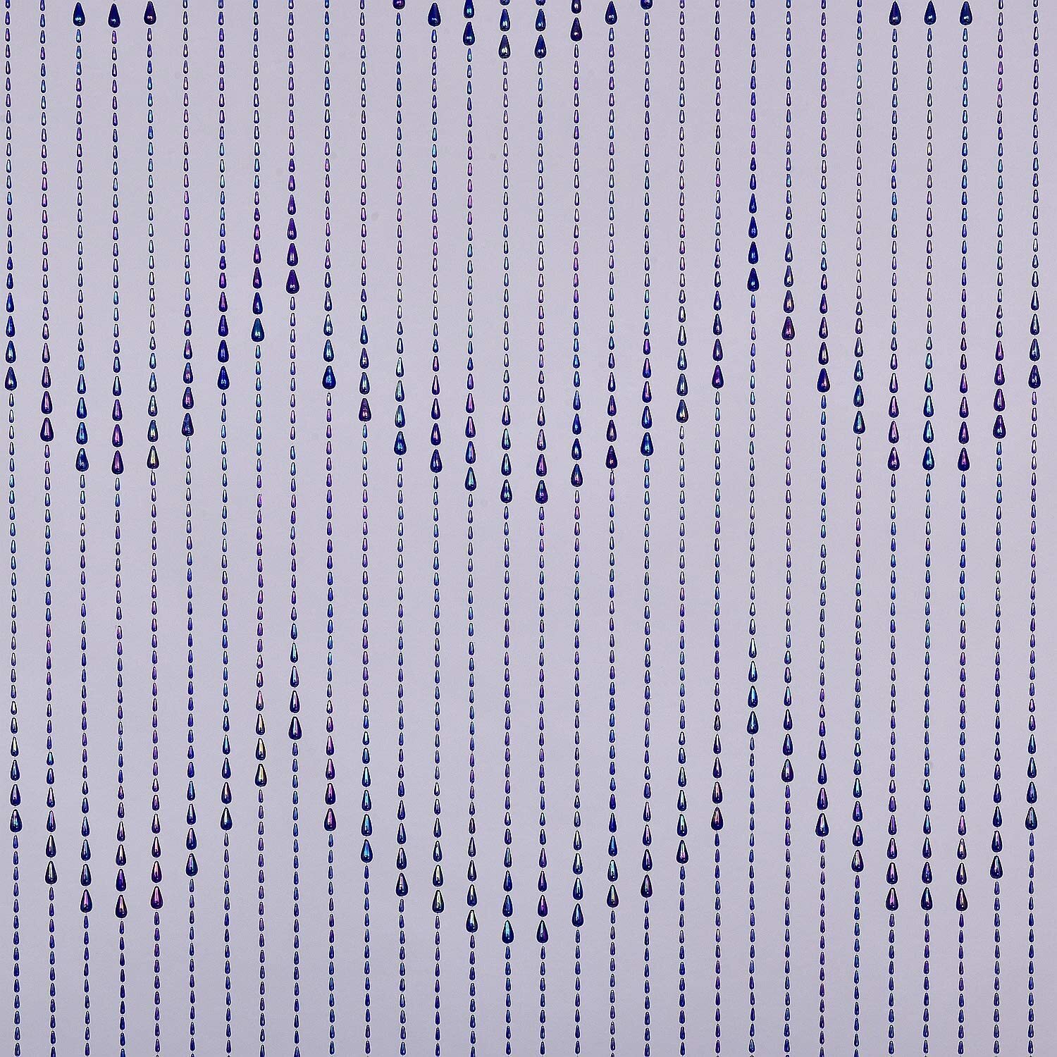 Iridescent raindrop acrylic beaded shower curtain