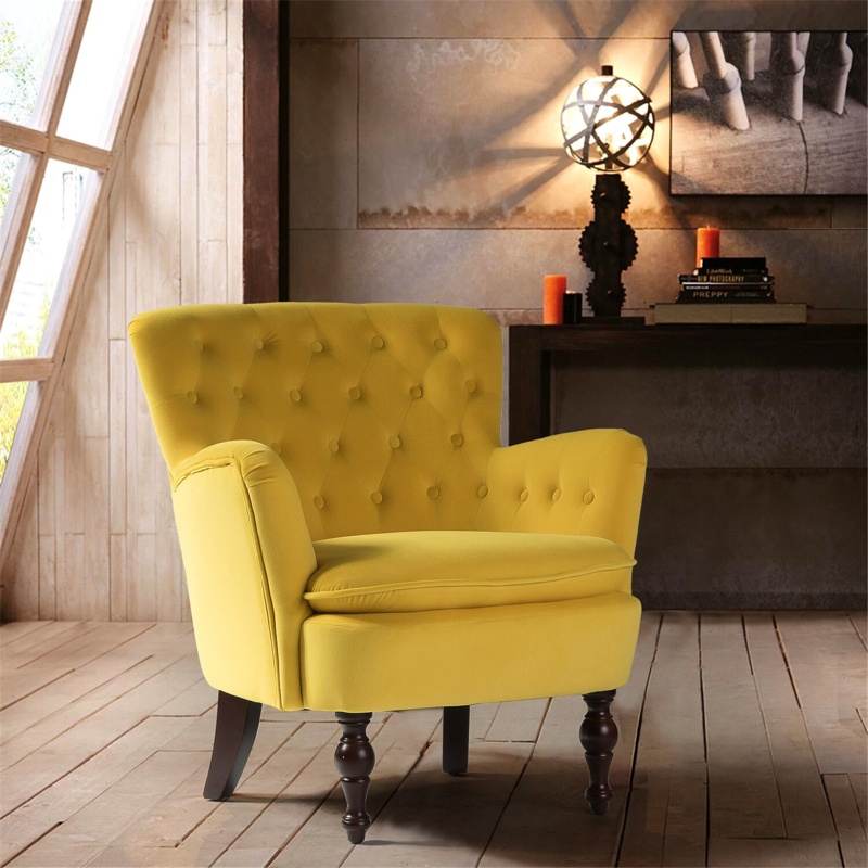 Isabella Tufted Velvet Armchair With Button-tufted