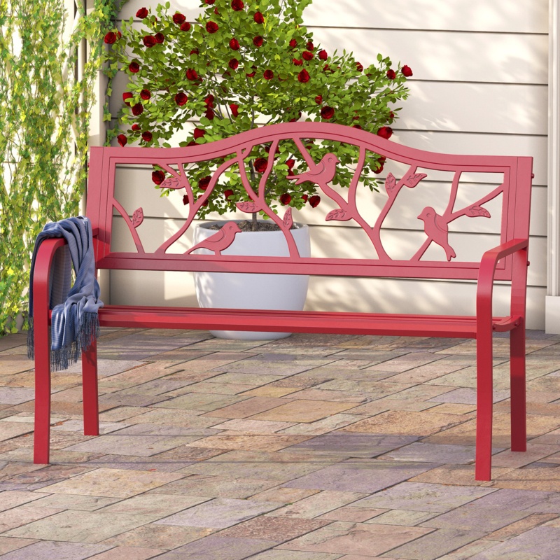 Charming Bird Design Outdoor Bench