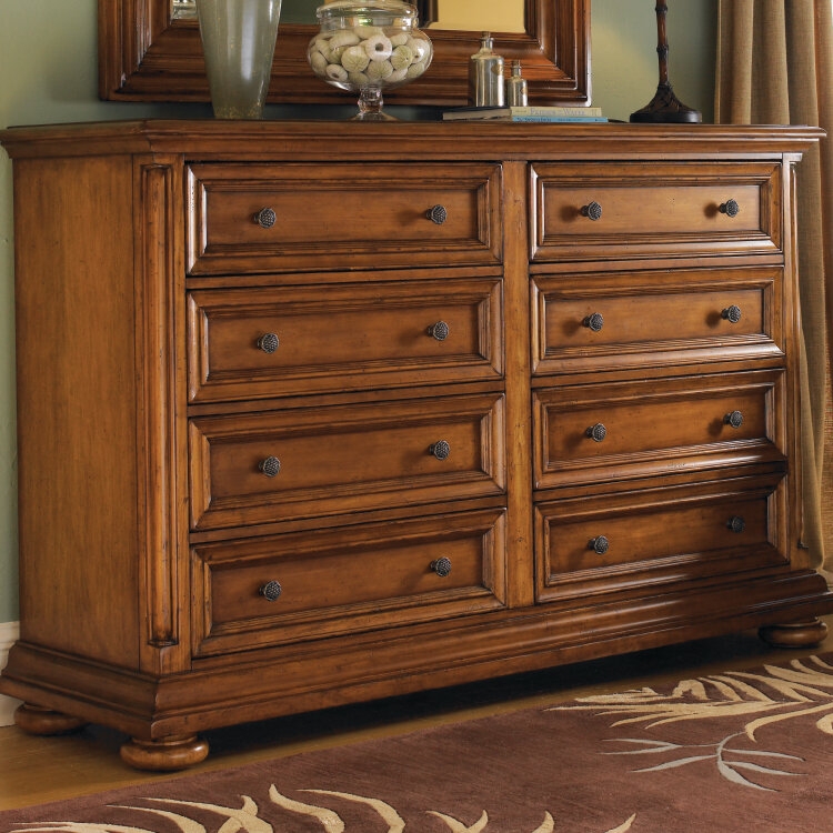 8 Drawer Maple Double Dresser