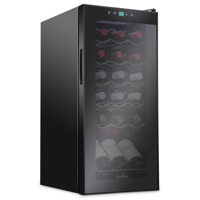 Ivation 13.6'' width 18 Bottle Single Zone Freestanding Wine Refrigerator