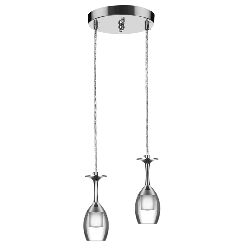 Ivy Bronx Home Clear Acrylic Glass-Shape Smart Rgb Pendant Light