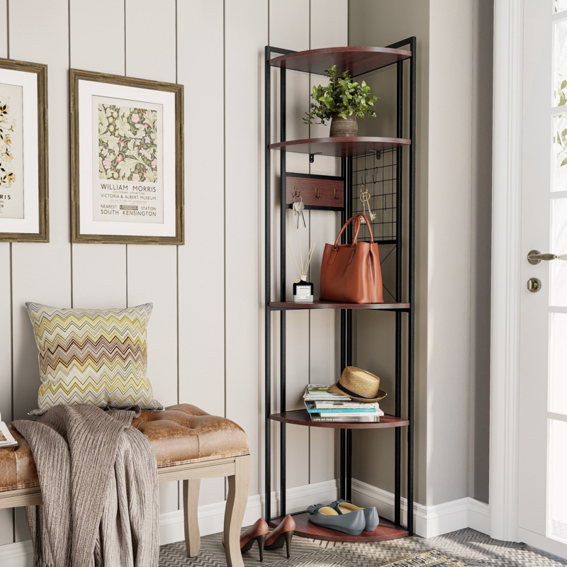 4-Tier Etagere Corner Bookcase