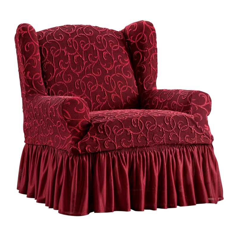 Elegant Stretch Slipcover with Ruffled Skirt