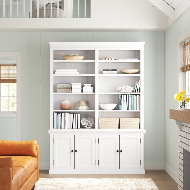 Jakel 86.61'' H x 65'' W Solid Wood Library Bookcase