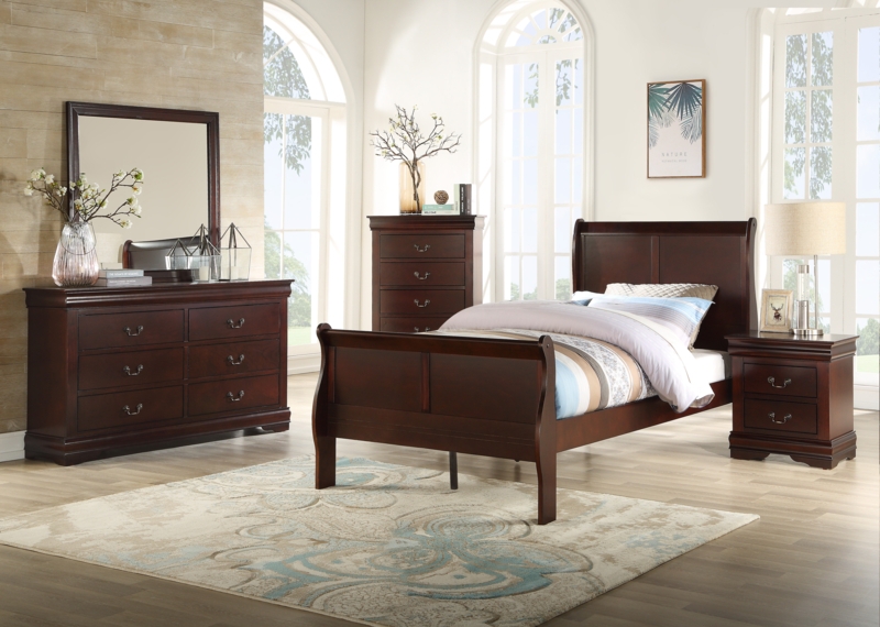 Cherry Sleigh Bedroom Set