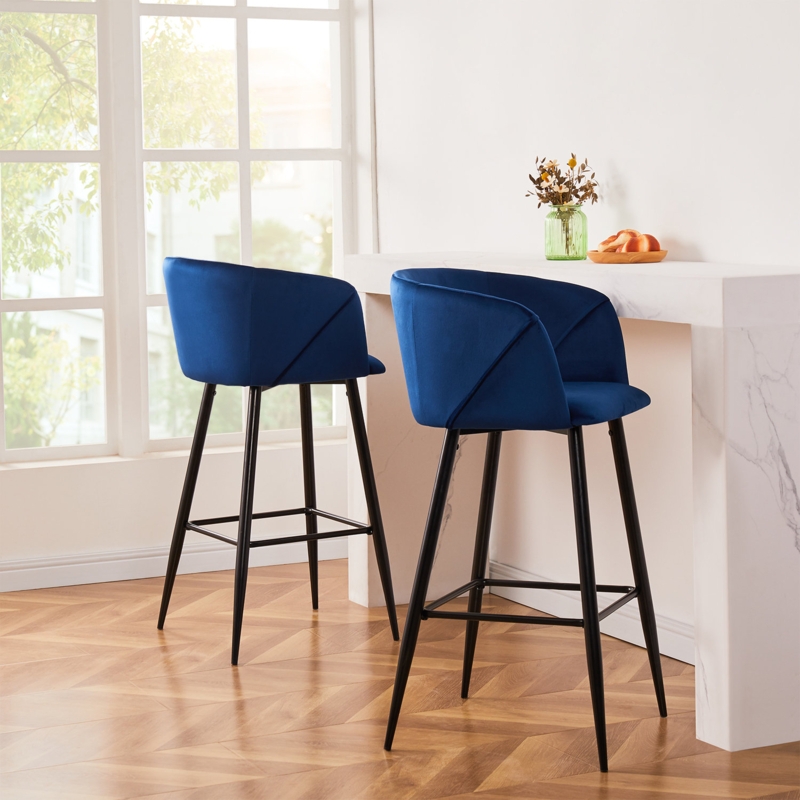 Velvet 2-Piece Bar Stool Set