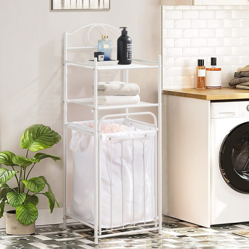 Freestanding Laundry Center with Shelves