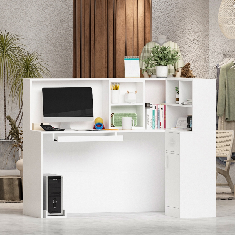 Modern L-Shaped Shop Cashier Counter