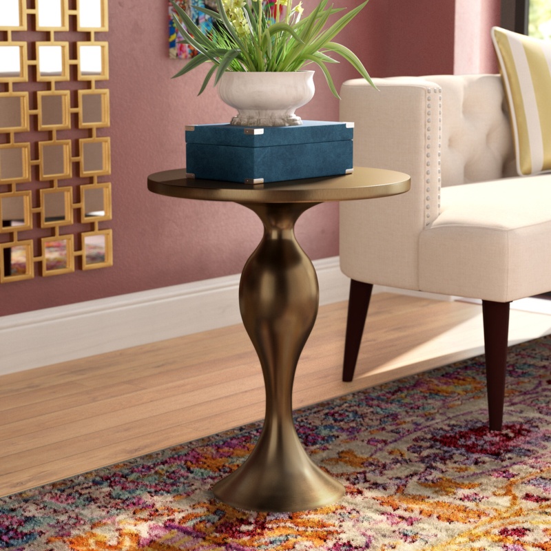 Jardin 24'' Tall Iron Pedestal End Table