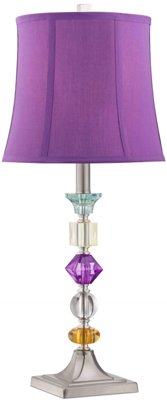 Geometric Acrylic & Brushed Nickel Table Lamp
