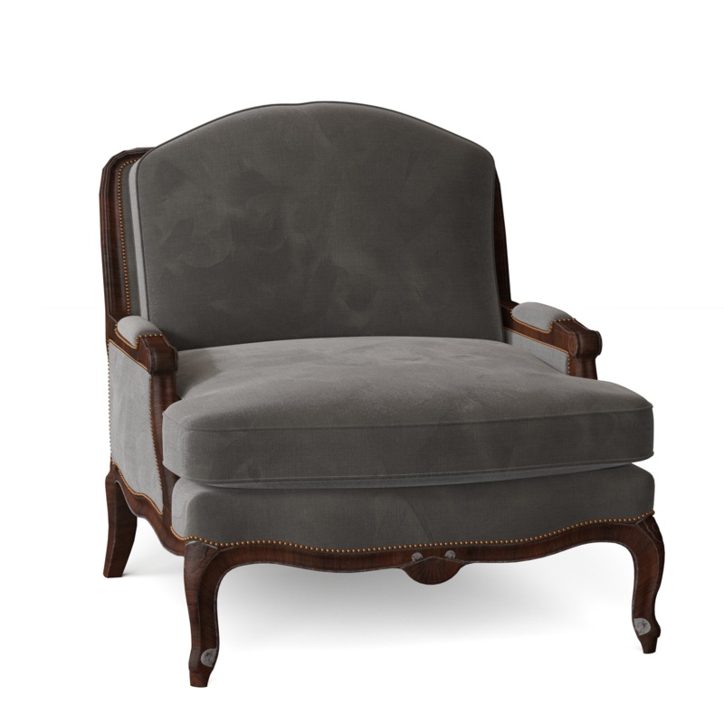 Hand-Carved Beech Bergere Chair