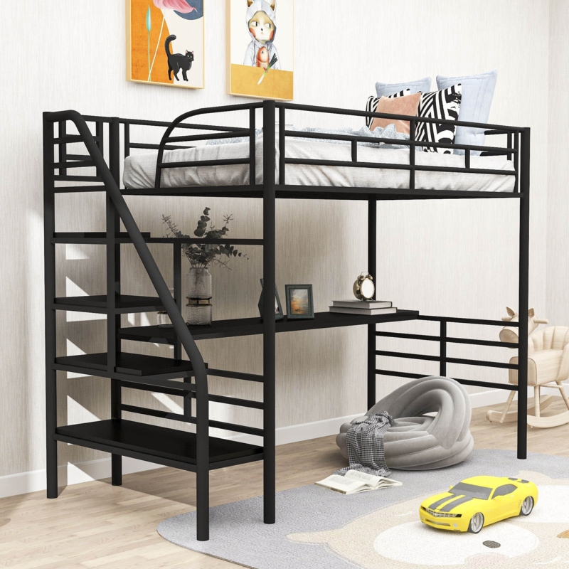 Loft Bed with Full-Length Desk