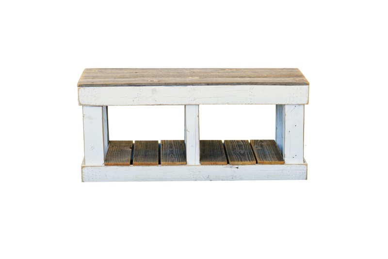 Johnecia Wood Shelves Storage Bench