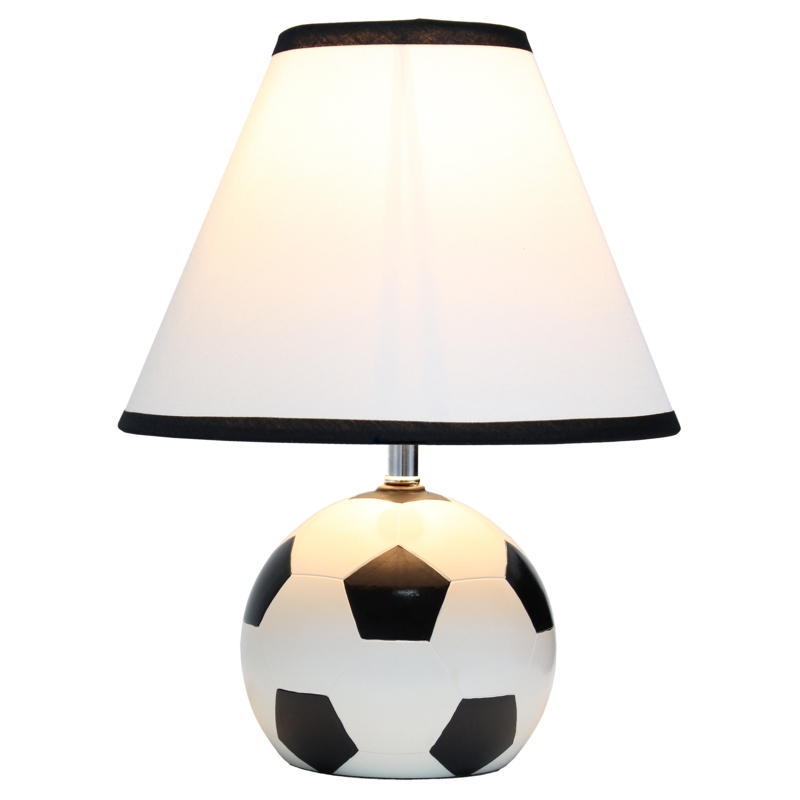 Soccer-Themed Table Lamp with Fabric Shade