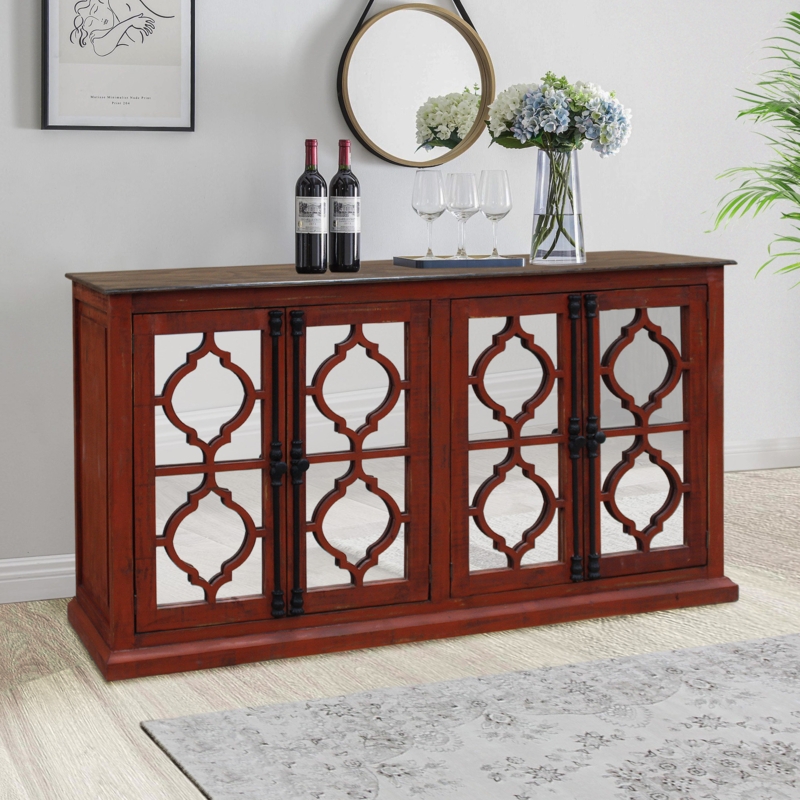 Juniper Four Door Console with Clear Glass