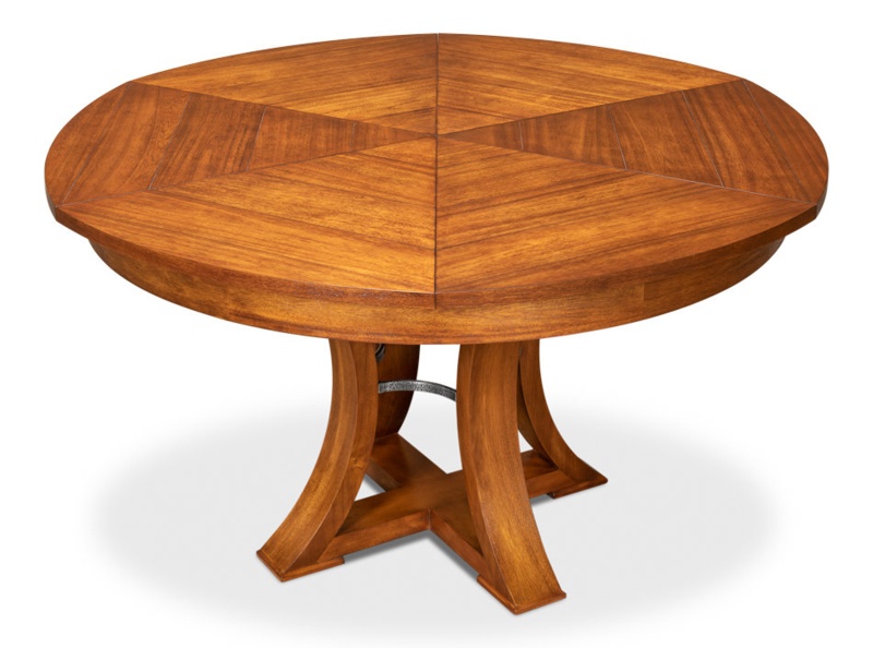 Jupe Extendable Acacia Solid Wood Pedestal Dining Table