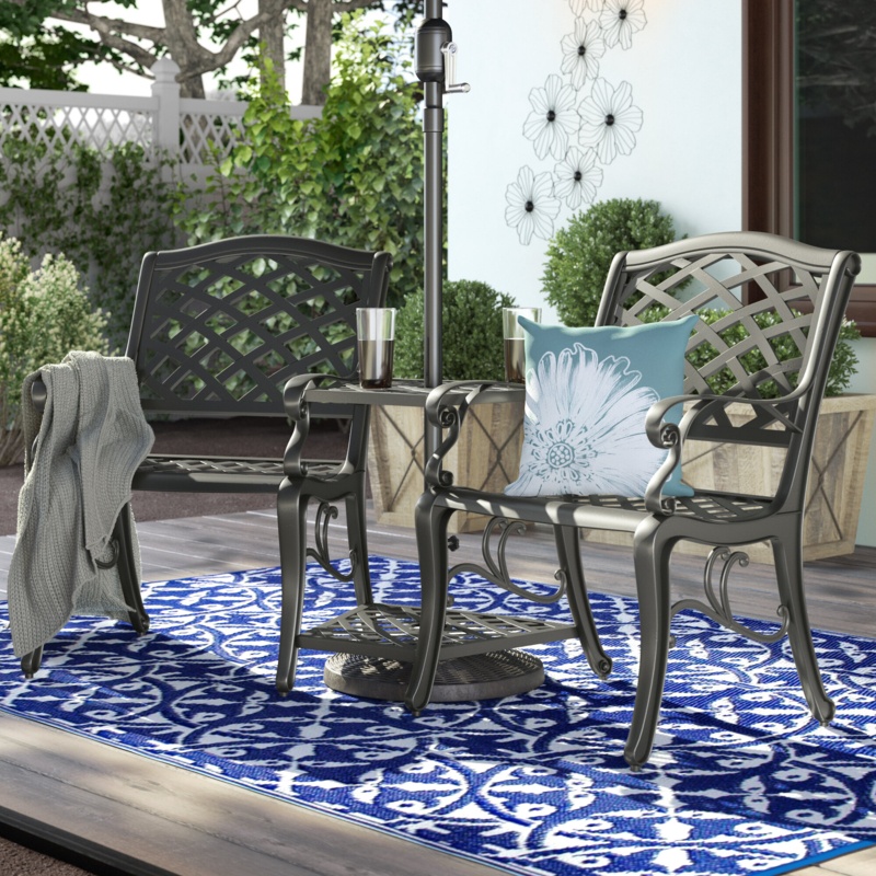 Justis Metal Outdoor Bench