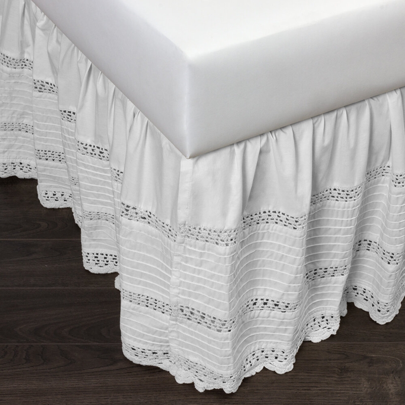 Horizontal Crochet Stripe Bed Skirt