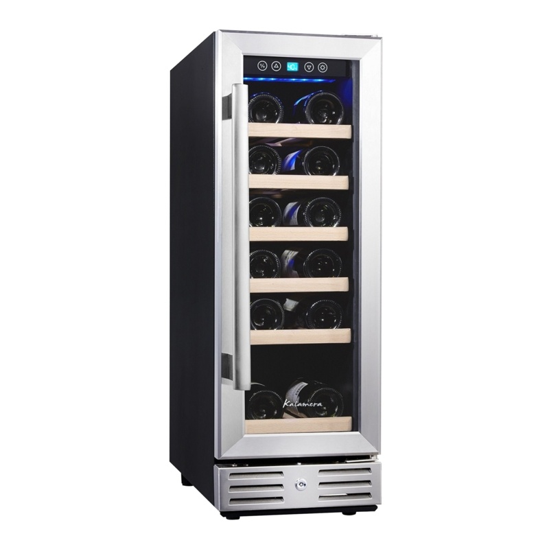Kalamera Built-In Refrigeration 11.6'' width 18 Bottle Single Zone Freestanding/Built-In Wine Refrigerator