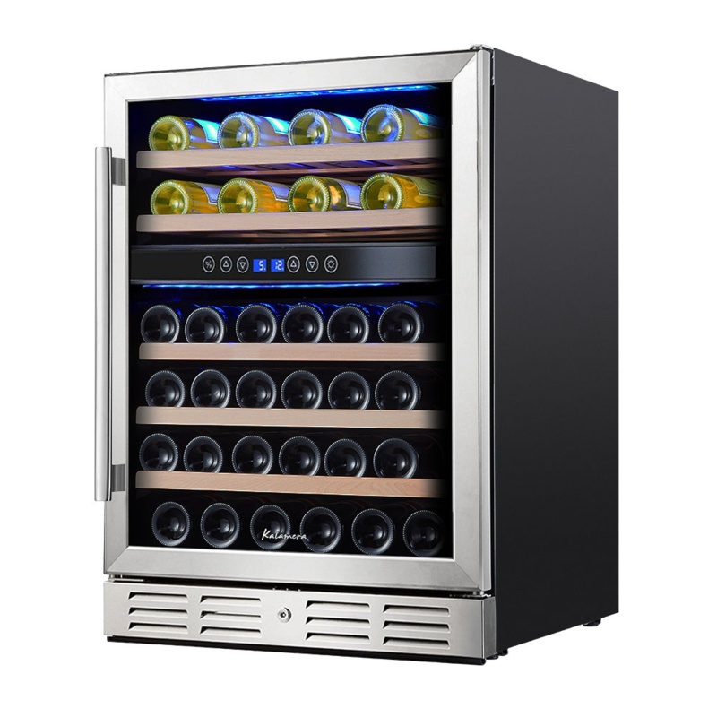 Kalamera Built-In Refrigeration 23.5'' width 46 Bottle Dual Zone Freestanding/Built-In Wine Refrigerator