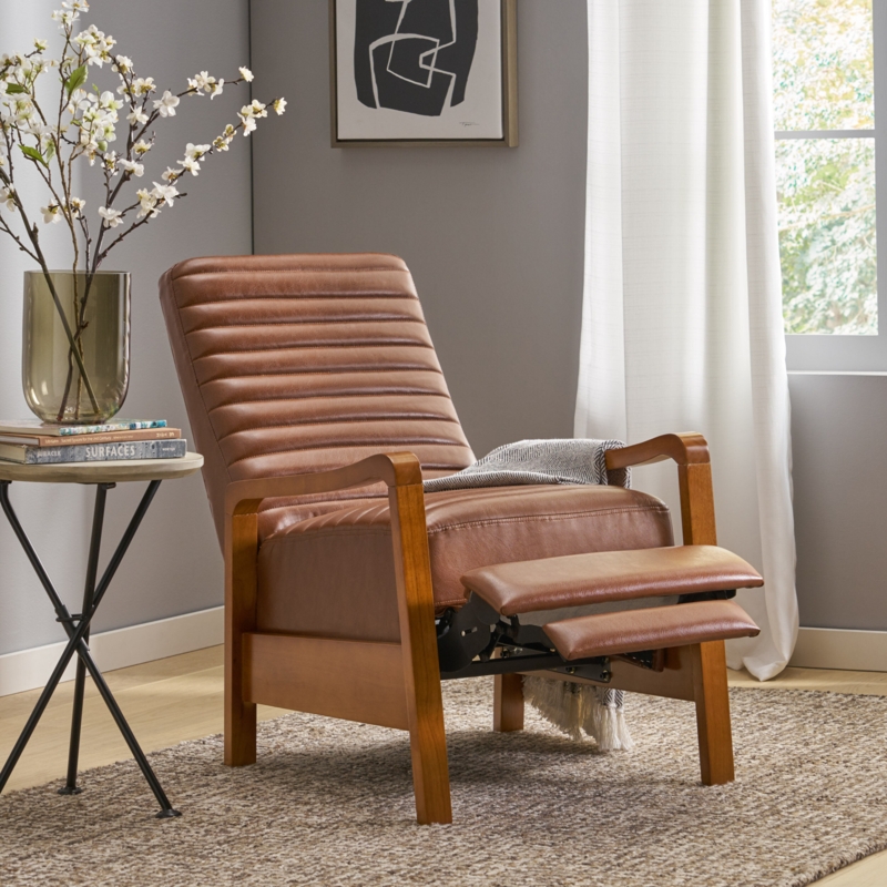 Contemporary Recliner Chair with Channel Stitching