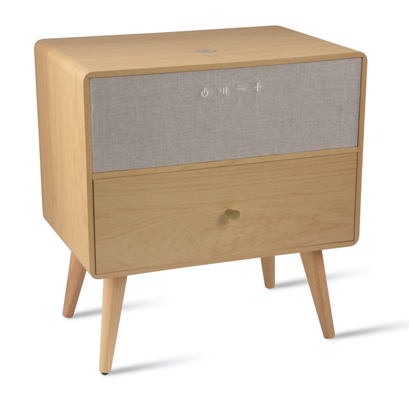 Smart Side Table with Wireless Charging and Bluetooth Speakers