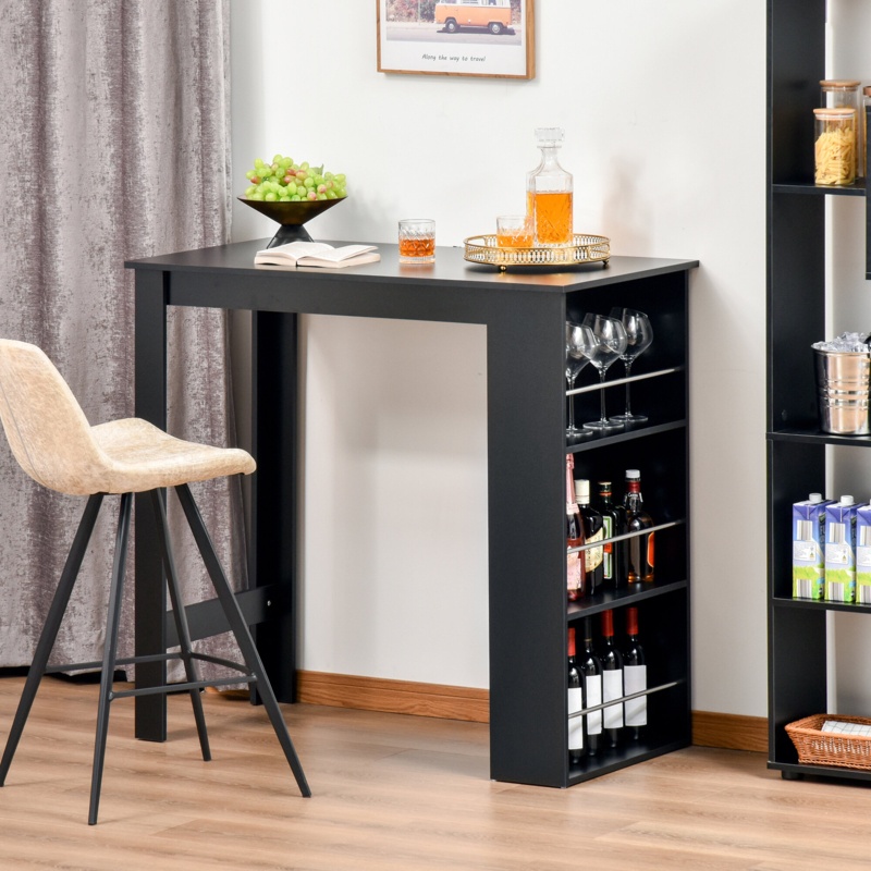 3-Tier Bar Table with Wine Storage
