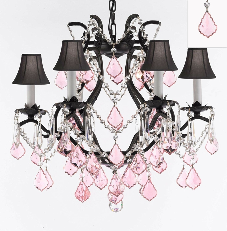Swarovski Crystal Wrought Iron Chandelier