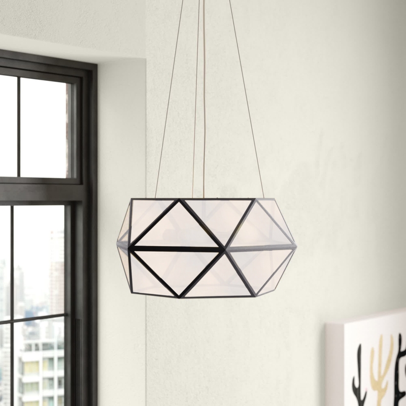 Geometric 3-Light Drum Chandelier