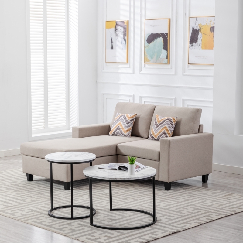 Contemporary Reversible Chaise Sectional Sofa