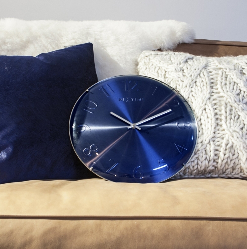Blue Aluminum Dial Wall Clock