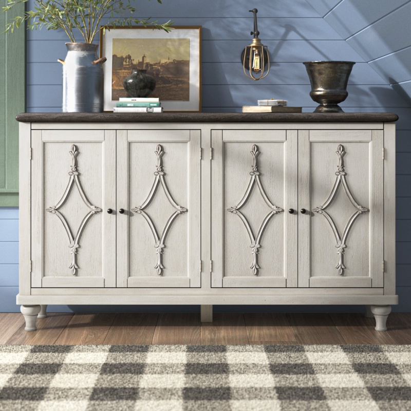 Keil 66'' Wide Acacia Credenza