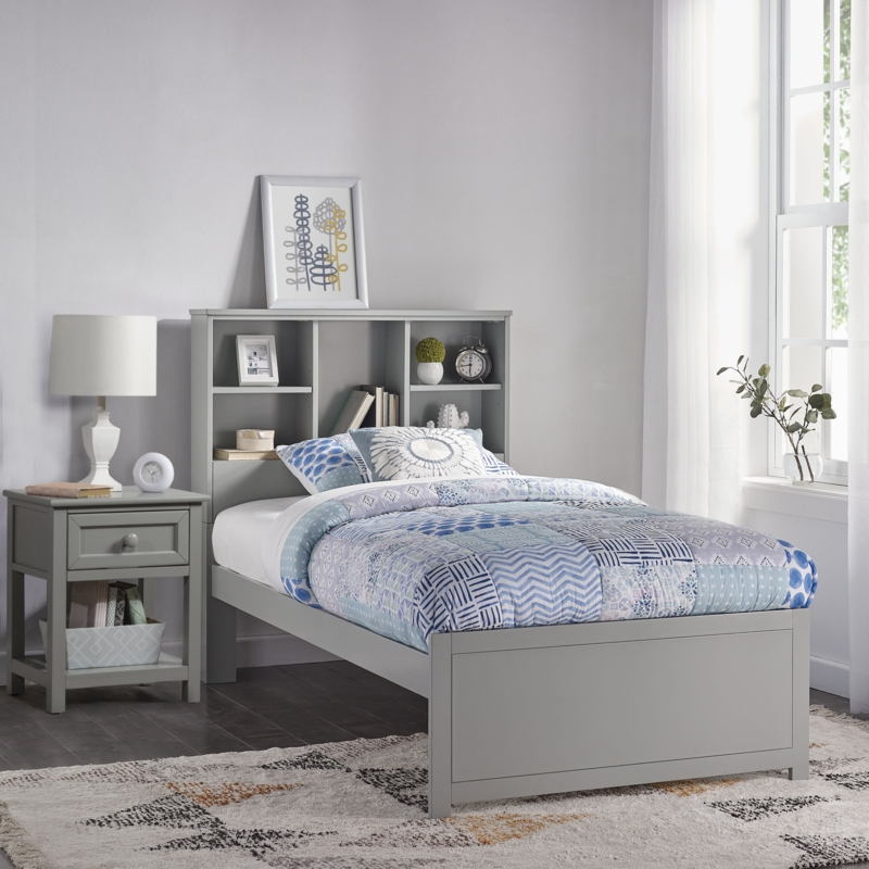 Bookcase Bed Set with Nightstand